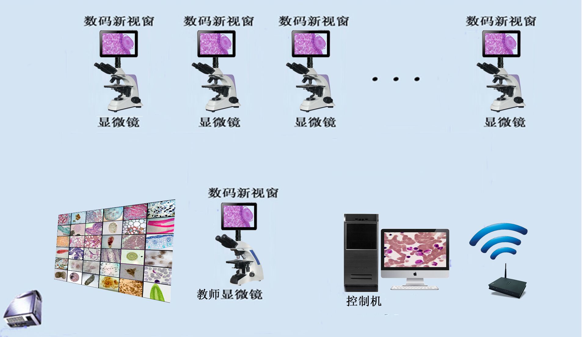 新视窗数码显微互动教学系统(无线网络版)